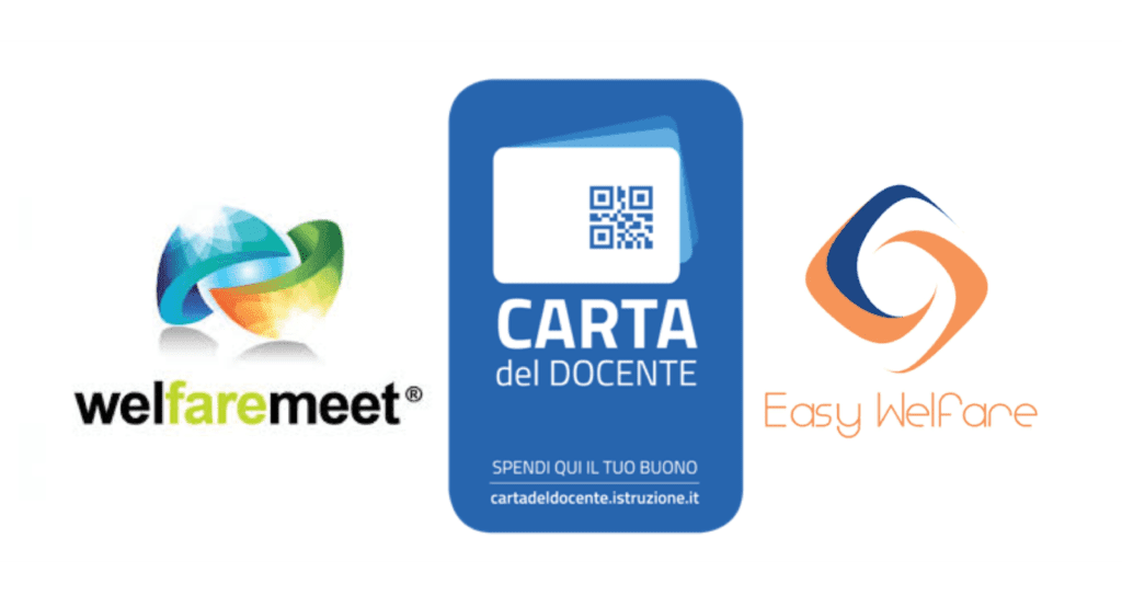 Loghi di welfaremeet e Carta del Docente.