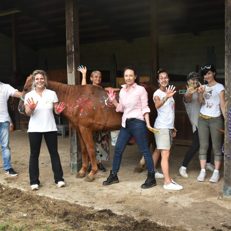 Horse painting in English