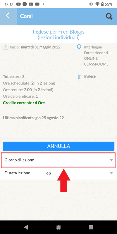 Corso Self Booking