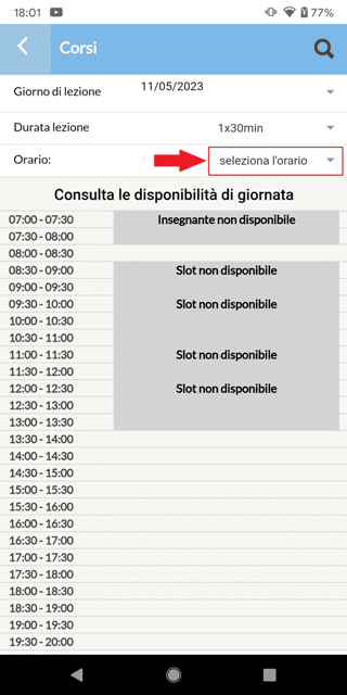 Corso Self Booking
