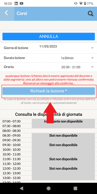 Corso Self Booking
