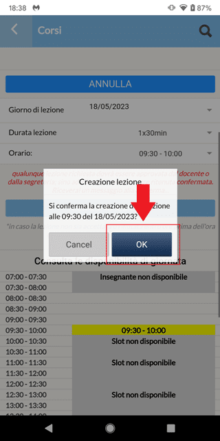 Corso Self Booking